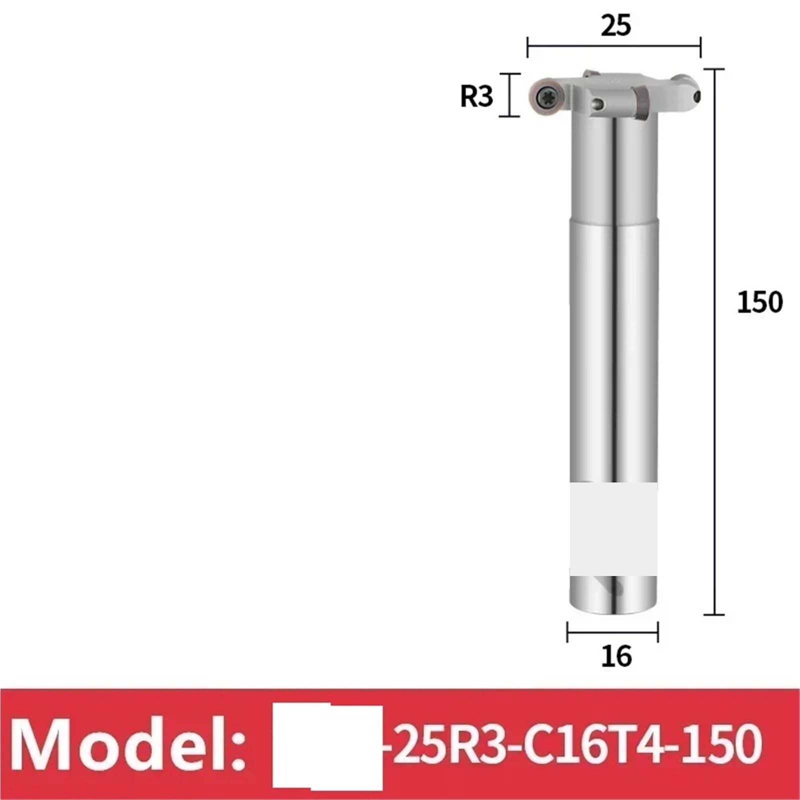 Fraise à rainurer en T, fraise à rainurer en T, plaquettes de carbure CNC,Outil de bricolage(25R3-C16T4-150)