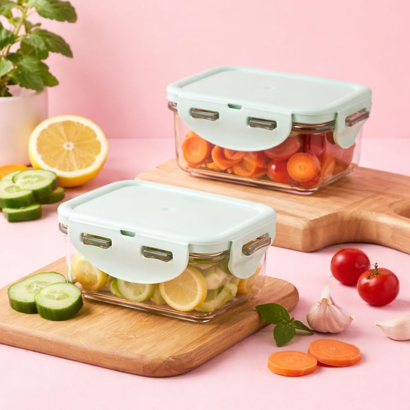 Image of LocknLock LBF805 Mini Food Storage Containers 180ml Each (Pack of 2) | Airtight, Leakproof, BPA-Free Plastic Snack Boxes | Stackable Small Containers for Fridge, Baby Food & Dry Storage