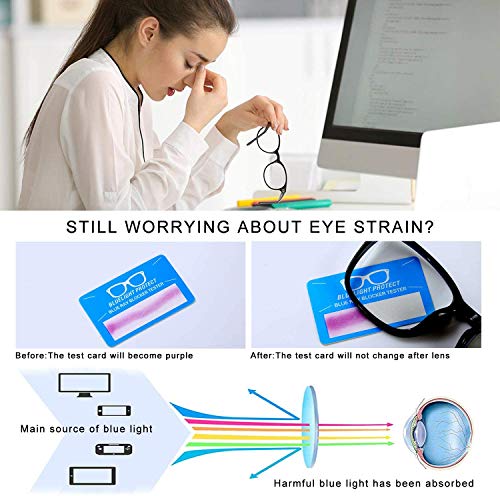 Image of Melrose Fashion ladies blue blocking reading glasses, irregular colorful anti-fatigue /glare female computer games presbyopia