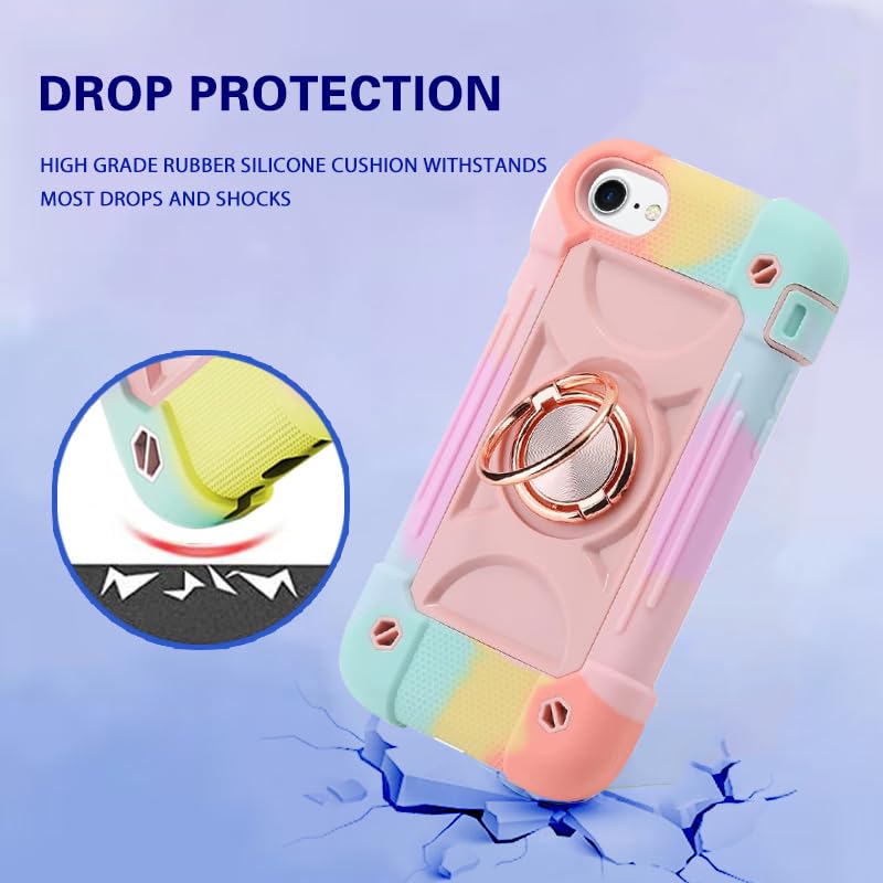 Coque iPhone SE antichoc contre les chutes accidentelles avec protection intégrale rose renforcée