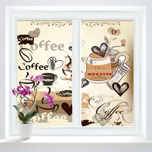 Vinilo decorativo para ventana tema café Rustic Cartoon miniatura 1