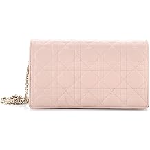 Pre-Loved Lady Dior Chain Pouch Cannage Quilt Lambskin, Pink