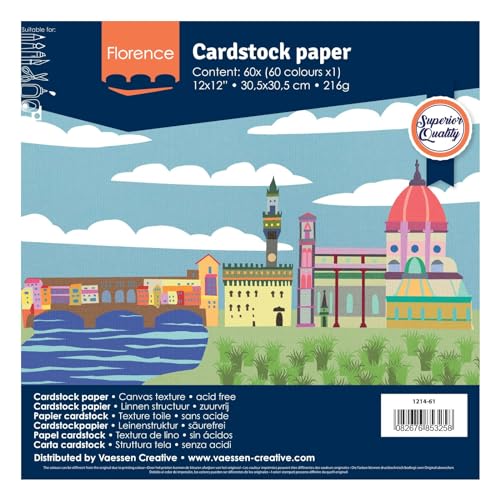 Papier cartonné Florence Vaessen Creative de 60 feuilles texturées pour scrapbooking
