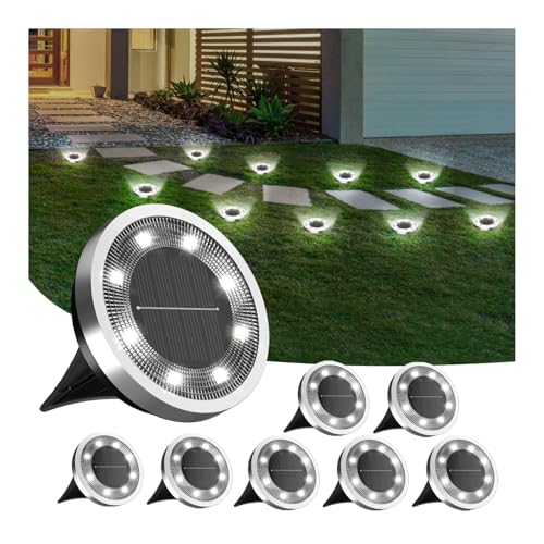 INCX Solar Ground Lights, 8 Pack Solars Light Outdoor Waterproof, Solar Garden Lights Landscape...