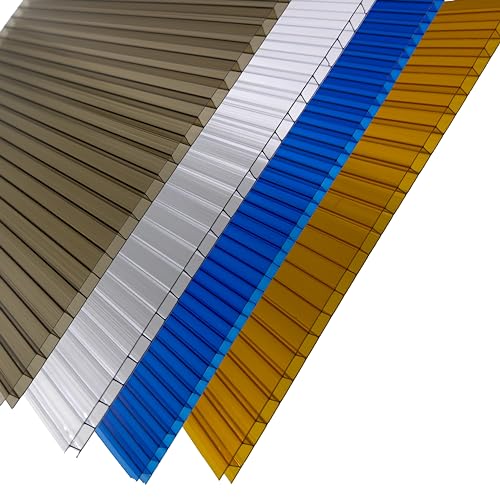 Britshield® 8mm Polycarbonate Greenhouse and Roofing Sheets Variuous Colours and Sizes - Free Breather and Aluminum Tape