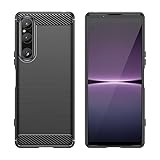 EVUNNBC for Sony Xperia 1 V, Sony Xperia 1 V Case Flexible TPU Shock-Absorption Military Grade Drop Protection Slim Fit Phone Cover for Sony Xperia 1 V (Black)