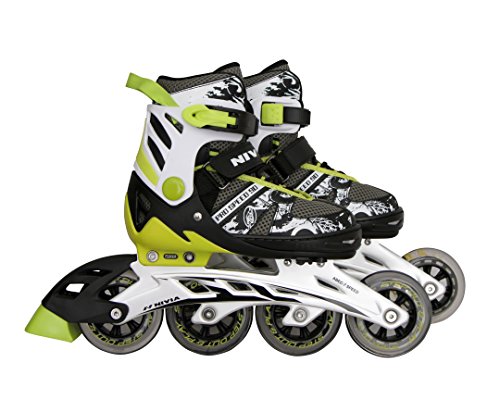 Image of Nivia 90 Pro Speed Inline Skates, Large (Black /Fluorescent Yellow /White)