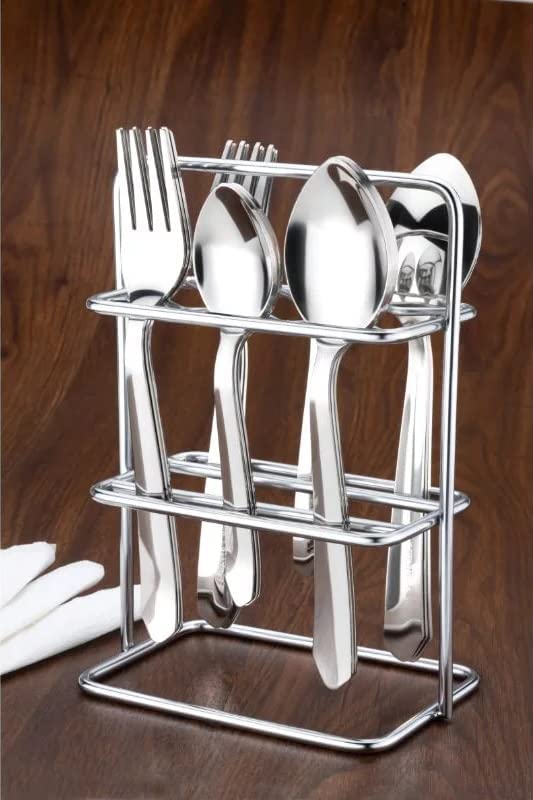 HEYOL 24 pcs Stainless Steel Cutlery Set / Forks with Stand for Home