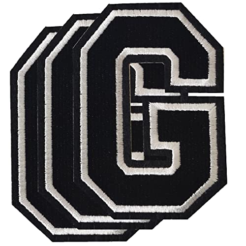 Harsgs 3.1 Inch Iron On Letters Patches, Embroidered Individual Letters Patch Applique For Clothes, Dress, Hat, Jeans, Diy Accessories, 3 Pieces G #TOP15
