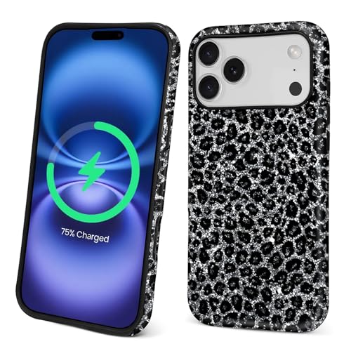 TAMEFOX Case for iPhone 17 Pro Max/18 Pro Max,[Compatible with MagSafe],Anti Drop Scratch Protective Magnetic Cover-Black Leopard Cheetah Aesthetic