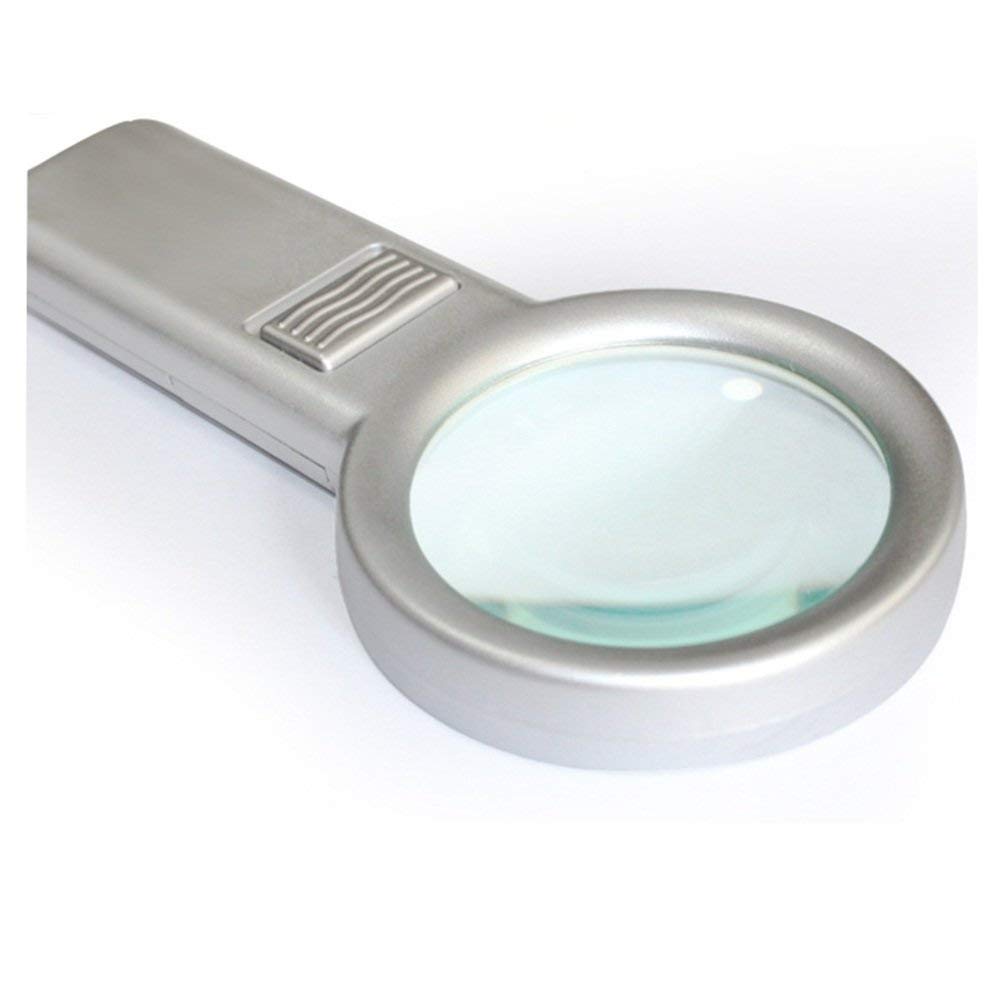 Lenti di ingrandimento, Lente di ingrandimento Portatile con Illuminazione a 10 LED, Comoda Lente di ingrandimento per Lettura da Uomo Anziano, Lente HD 5X, Hobby di Alta