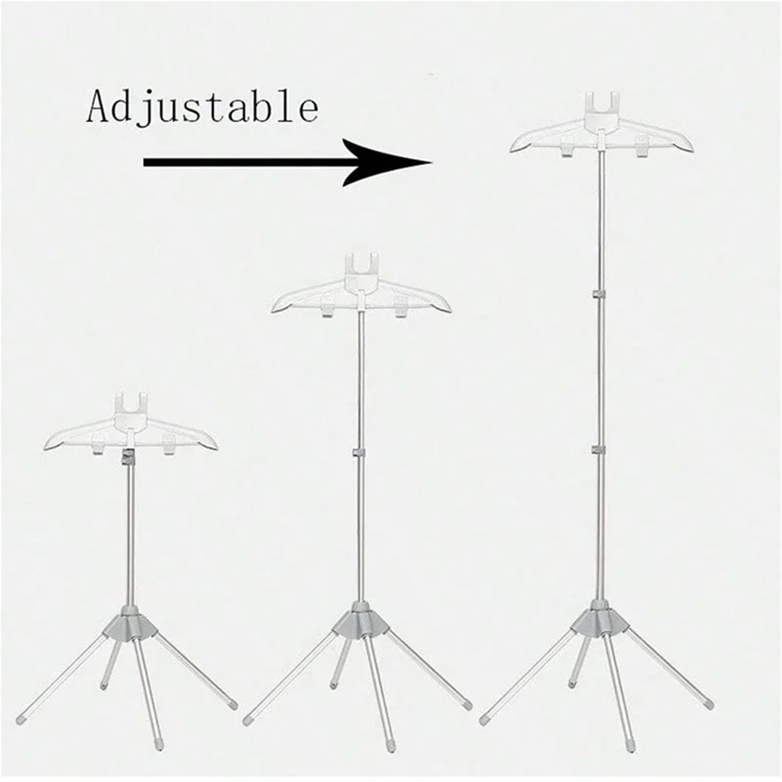 Supporto per ASSE da Stiro Porta ASSE da Stiro Regolabile Stendibiancheria telescopico Verticale in Tessuto for Appendere Il Ferro da Stiro in Piedi(Grey)