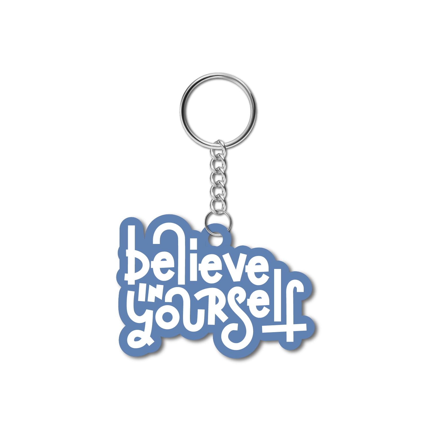 Believe in Wooden Keychain for Car, Bike, Office, Home (Pack of 1) Multicolour Key Chain with Ring | Gift for Men, Women, Girls, Boys, Him and Her-image-2