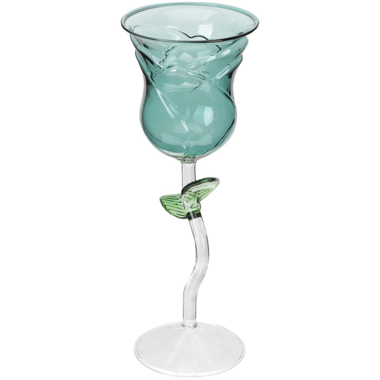 Copa de vino de vidrio con diseño de rosa Levemolo, elegancia transparente de 200ml para hogar