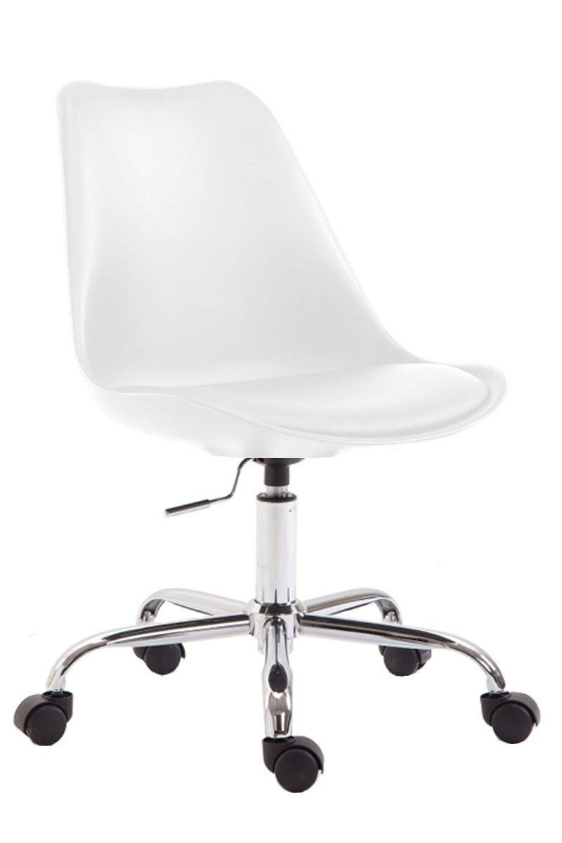 CLP Silla de Oficina Toulouse Estructura de Plástico I Silla de Escritorio Regulable en Altura I Silla Sala de Reuniones Giratoria I Silla Orden Color:Blanco