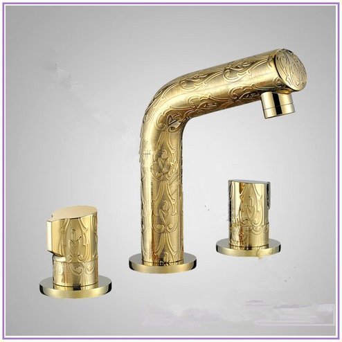 Robinet mitigeur double poignée en laiton pour meuble de lavabeau eau chaude