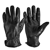 OZERO Men Work Gloves, Grain Deerskin Leather Shooting Gloves for Rubbing...