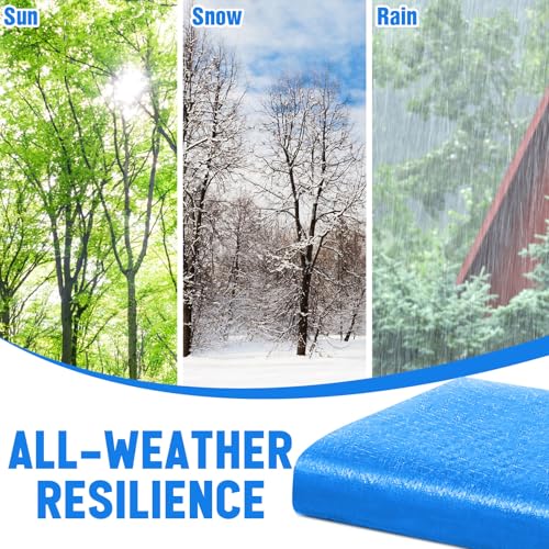 Image of 1 Pack 20 x 30 ft 5.5 Mil Large Tarps Heavy Duty Waterproof Tarp Multi Purpose Tent Cover for Home Boats Cars Camping Patio Furniture Roof Emergency Rain Protective Cover, Blue