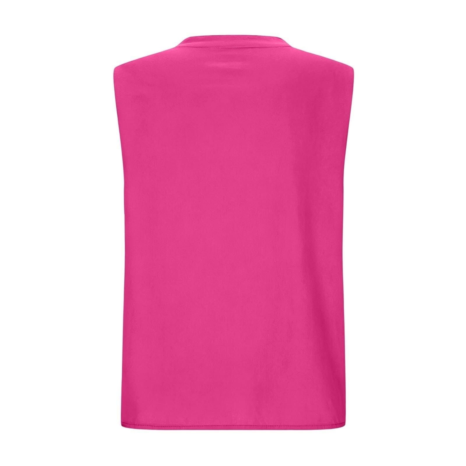 Top estivo da donna, in lino, senza maniche, con scollo a V, leggero e arioso