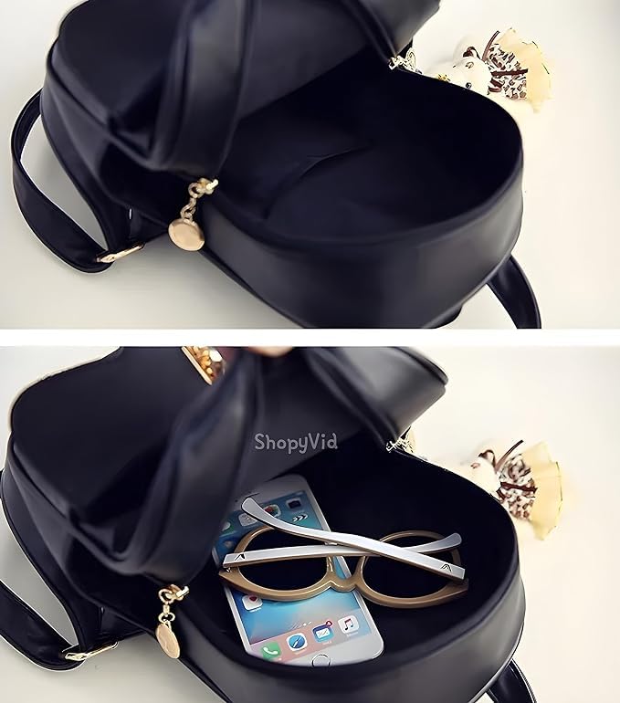 Image of ShopyVid Girls 3-PCS Mini Leather Backpack Sling & Pouch Set for Women's /Rakhi gift for Sister