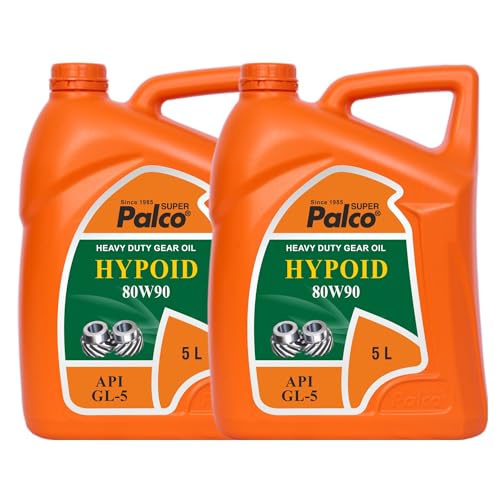 Image of PALCO Hypoid 80W90 Heavy Duty Gear Oil 5 Litre (Pack of 2), API GL-5 Gear Oil for Car and Commercial Vehicles, Manual Gearbox & Axles, High Load Protection & Smooth Shifting