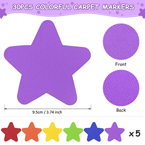 30Pcs Carpet Spot Markers, Windspeed 6 Colors Carpet Markers for Classroom Number Spot Floor Dots (30) - Image 2