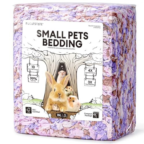 Image of BUCATSTATE Hamster Bedding 15L, 99% Dust-Free Paper Bedding, Wildflower