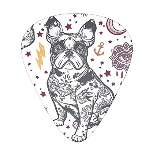 Lot de 12 médiators mignons en forme de chien pour guitare basse électrique et acoustique - Les Beatles, Paul McCartney, John Lennon, RIngo Starr, George Harrison Lot de 12 médiators mignons en forme de chien pour guitare basse électrique et acoustique