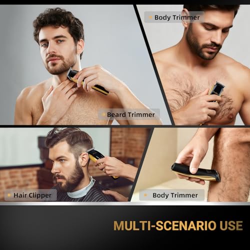 Image of Beard Trimmer for Men, Rechargeable Men's Hair Trimmer & Clippers, Electric Grooming Kit for Beard, Face, Neck, Groin & Manscaping, Ideal Gift for Men