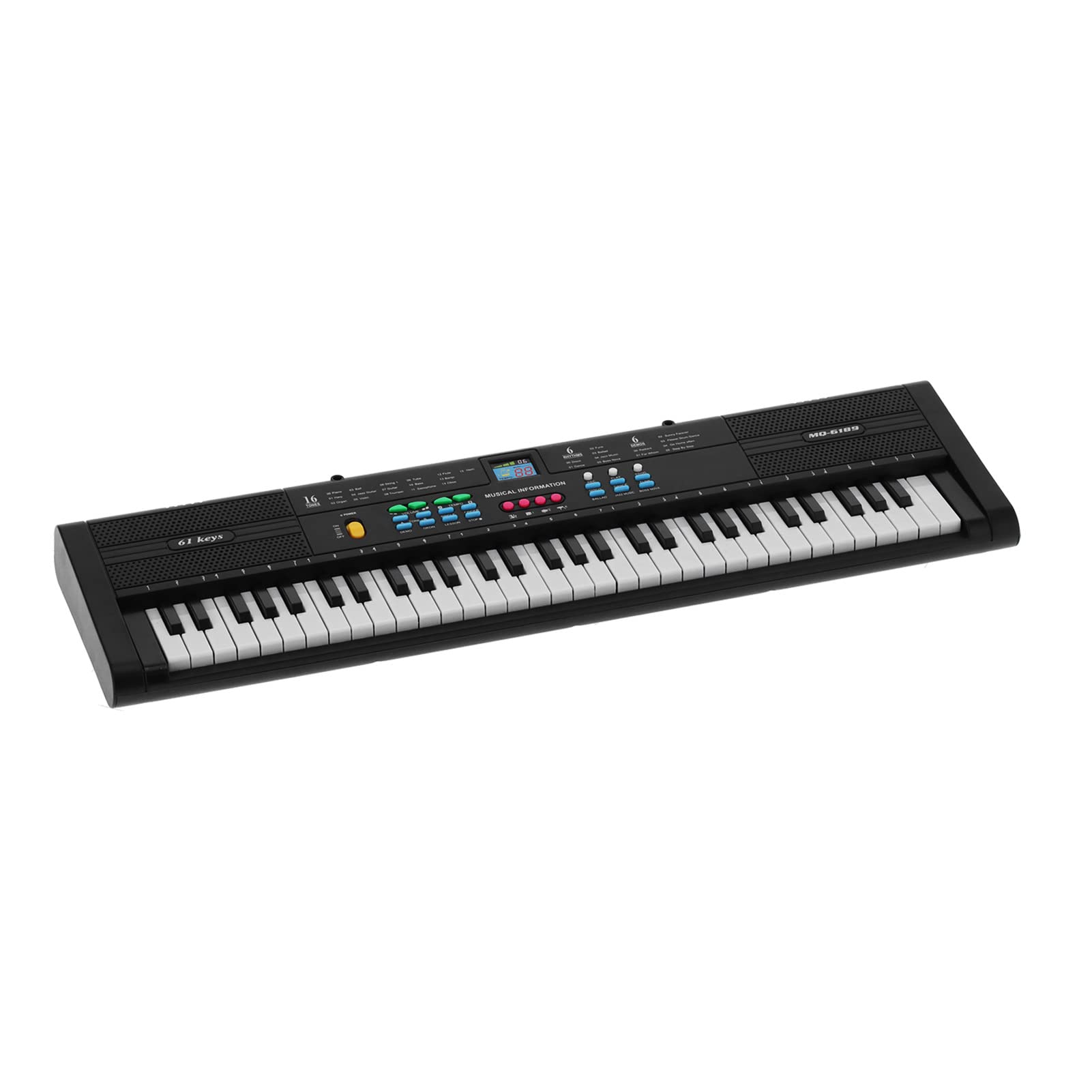 RiToEasysports Wielofunkcyjny Elektryczny Instrument Klawiszowy 61 Klawiszy z Mikrofonem Kablowym USB dla Początkujących i Dzieci