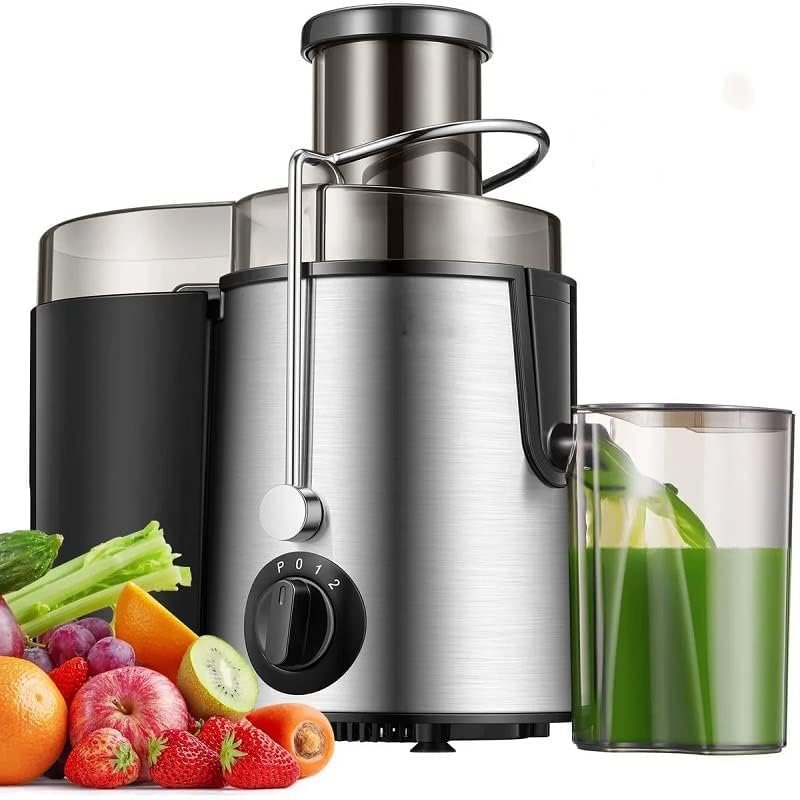 Centrifugal Juicer Machine Feed Fruit Vegetable Chute Juice Extractor 400W Dual Speed Control 304 Stainless Filter Blade 1600ml