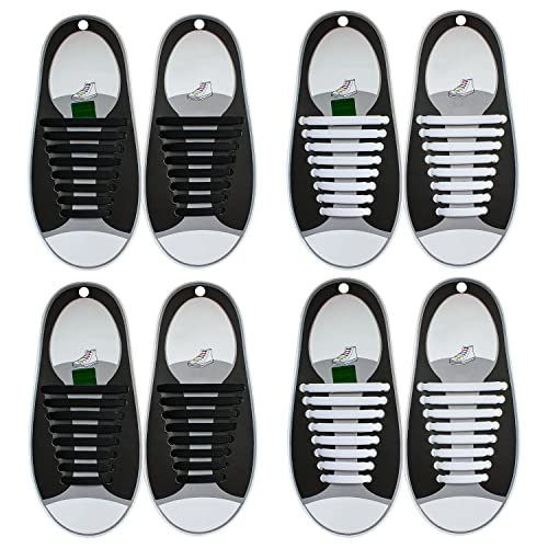 Upgraded No Tie Shoelaces for Kids Adults, Elastic Silicone Shoe Laces for Sneakers