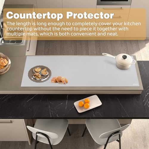Foepoge 125 × 40cm Extra Long Silicone Mat for Kitchen Worktop Protector Non Stick Heat Resistant Silicone Countertop Protector - Image 3