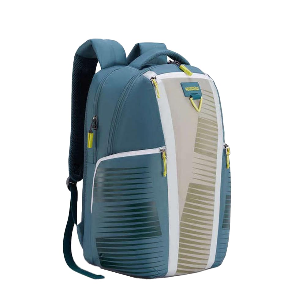 american tourister Herd 3.0 Style 02, 30.5 L Volume College 4 Compartment Backpack with Front Organizer and Spacious Interiors for Unisex - Olive/Brown-picture-12