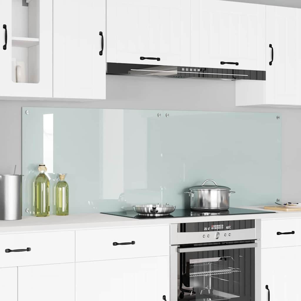 Solivagant Küchenrückwand 2 pcs Weiß 90 x 60 cm Gehärtetes Glas, Küche Esszimmer,Küchenhelfer -utensilien, 23.3 kg-3415526
