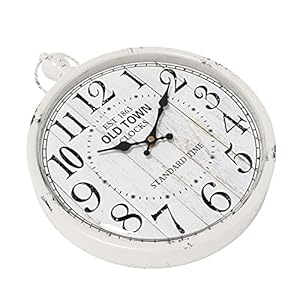 Menterryretroroundwallclockwhitevintageantiquestylebatteryoperatedsilentwallclocksforfarmhousebathroomkitchenbedroomoffice118hx93w  Urban Country Home Decor Menterry retro round wall clock white vintage antique style battery operated silent wall clocks for farmhousebathroomkitchenbedroomoffice 118 h x 93 w  urban country home decor