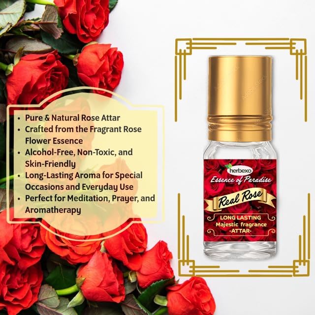 Image of Lavender Attar & Rose Attar Combo | Pure Natural Ittar /Itra | Long Lasting Perfume Oils | Alcohol-Free | 6ml x 2 Roll-On Bottles for Men & Women