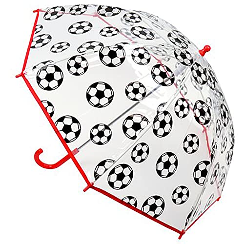 KAV Parapluie d'école transparent pour enfants garçons et filles - Joli et léger - Parasol dôme pour votre enfant, motif ballon de football Cover