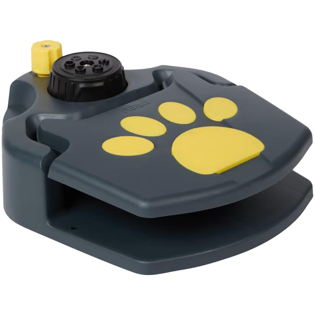 FERM Fontaine pour chien de jardin, jeu d'eau mécanique à pédale pour animaux domestiques, distributeur d'eau extérieur, couleurs assorties aléatoires