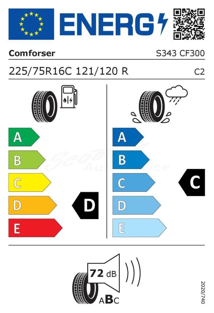 COMFORSER 225/75 R16 121R Pneu Été LCamion Compatible avec FIAT Ducato III Van 250, 290 Ducato III Camion plate-forme/Châssis 250, 290, CITROËN Jumper II Van 250, PEUGEOT Boxer Van 250
