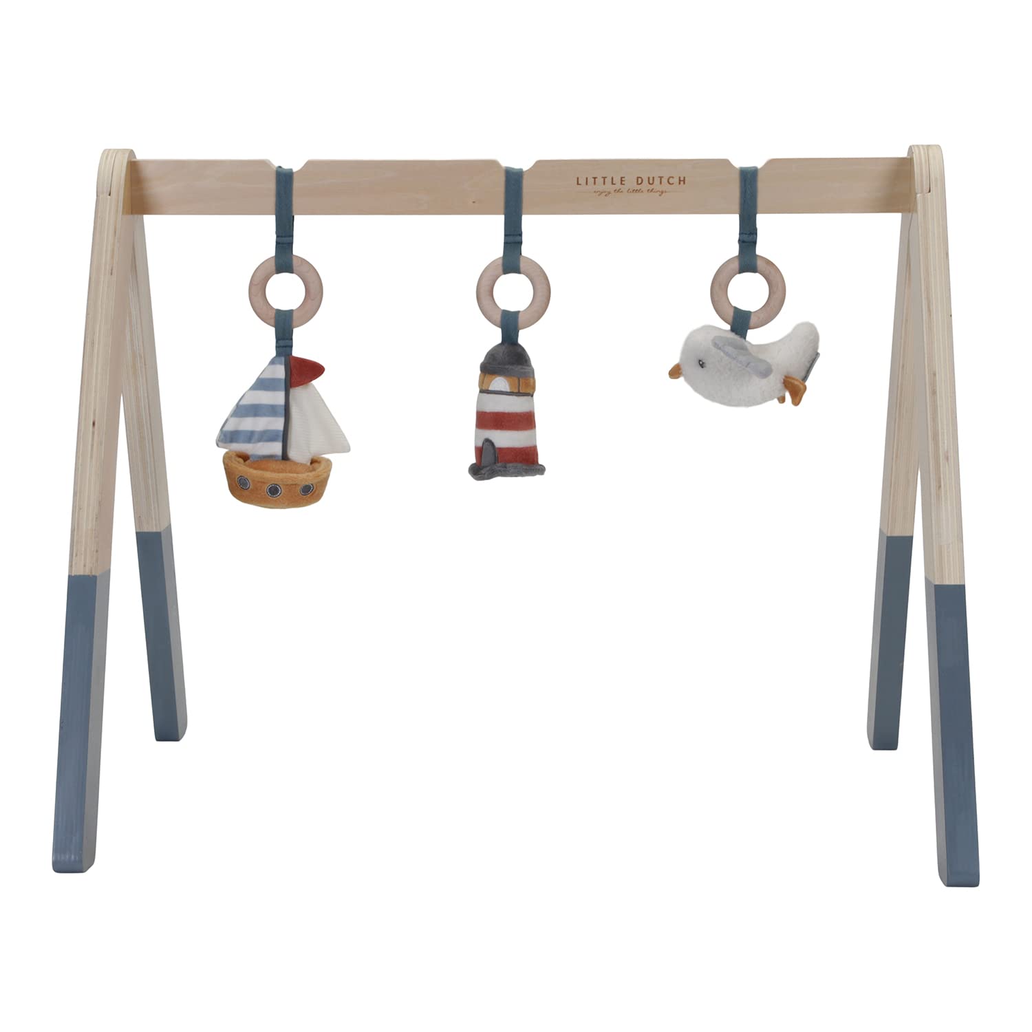Little Dutch 8610 - Trapo de madera para bebé (70 x 21,5 x 40 cm), color azul