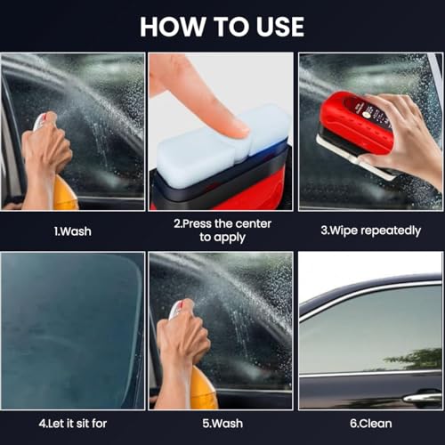 Image of STHIRA 2-in-1 Car Cleaning Brush with Sponge for Windshield Oil Film