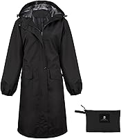 Vista 1 de SaphiRose - Impermeable largo con capucha para mujer