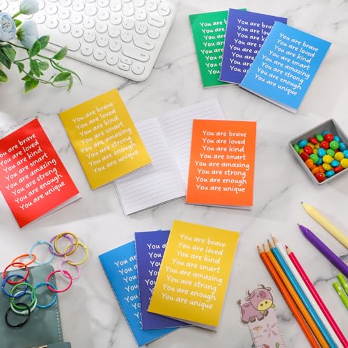 Image of Spakon 24 Pcs Back to School Gifts for Students Bulk Mini Inspirational Notebooks Small Journal Pocket Positive Affirmation Motivational Notepad First Day of School Gifts for Teacher (Rainbow)