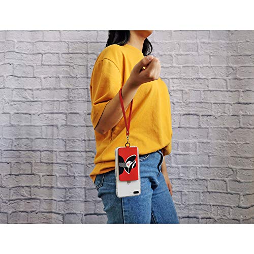 Image of Tainada Phone Adhesive Flip Credit Cards /Cash Holder with Detachable Wristlet and Built-in Stand, Stick On Phone Wallet for iPhone, Android and Most of Smartphones (Lady Red)