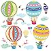DECOWALL DA-1710B Mongolfiera Animali Adesivi da Parete Decorazioni Stickers Murali Soggiorno Asilo Nido Camera Letto per Bambini decalcomanie