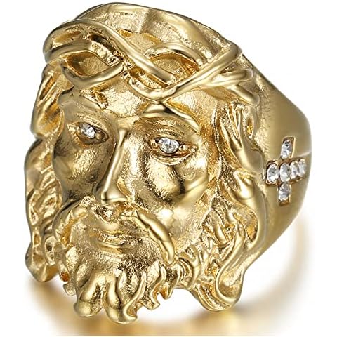BOBIJOO JEWELRY - Anillo de Cristo Chapado en Oro Cover