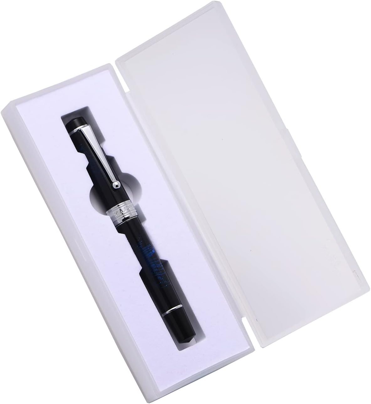 erofa Majohn T5 Piston Fountain Pen Blue Fireworks Extra Fine Nib, Large Ink Capacity Writing Pen Set with Box
