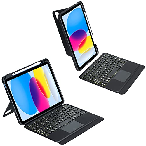ZOMUN Capa de teclado com retroiluminação Bluetooth para iPad 10ª geração de 10,9 polegadas, retroil