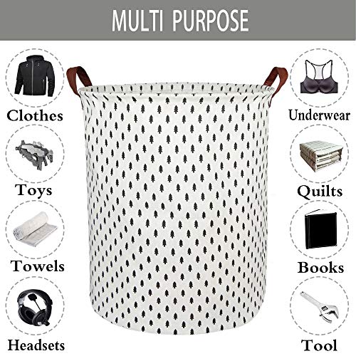 Boohit Storage Baskets,Canvas Fabric Laundry Hamper-Collapsible Storage Bin With Handles,Toy Organizer Bin For Kid's Room,Office,Nursery Hamper, Home Decor (Tree) #TOP4